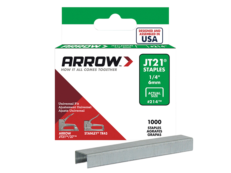 ARRJT2114S - JT21 T27 Staples 6mm (1/4in) Box 1000