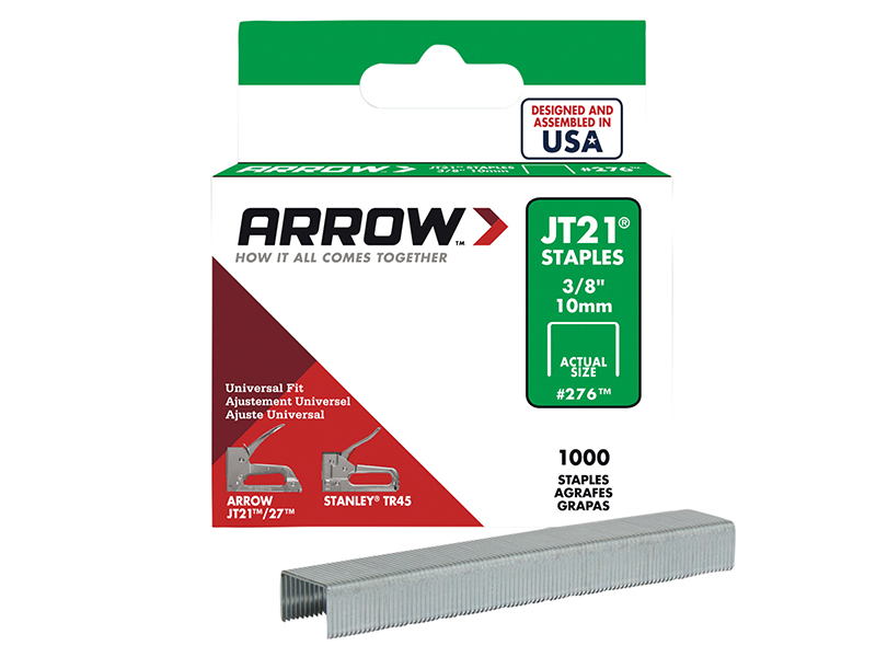 ARRJT2138S - JT21 T27 Staples 10mm (3/8in) Box 1000