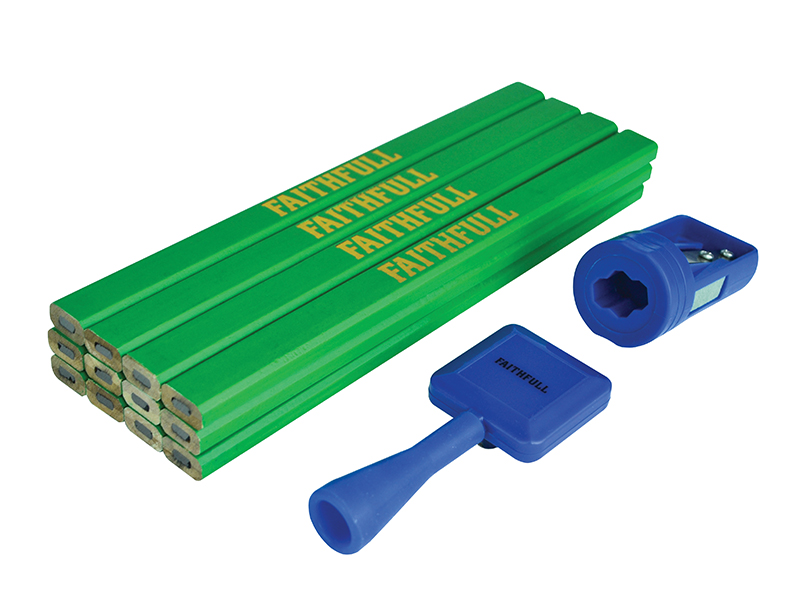 FAICPGKIT - Carpenter's Pencil Kit Green / Hard (Pack 12)