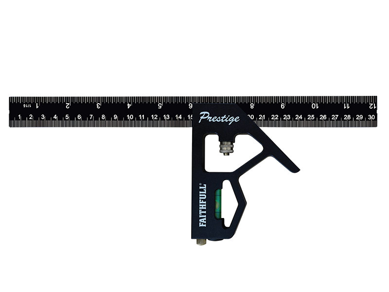 FAICS300CNC - Prestige Combination Square Black Aluminium 300mm (12in)