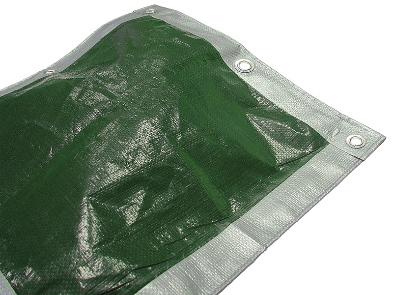 FAITARP129 - Tarpaulin Green / Silver 3.6 x 2.7m (12 x 9ft) 80gsm