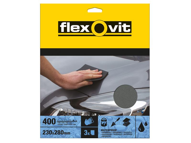 FLV26303 - Waterproof Sanding Sheets 230 x 280mm Fine 400G (3)
