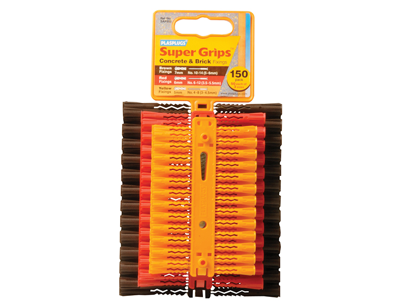 PLASAP505 - SAP 505 Solid Wall Super Grips Fixings Assorted (150)