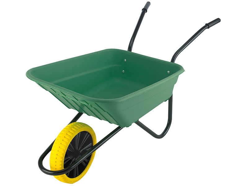 WALBSHGPPDD - Boxed 90L Green Polypropylene Wheelbarrow - Puncture Proof