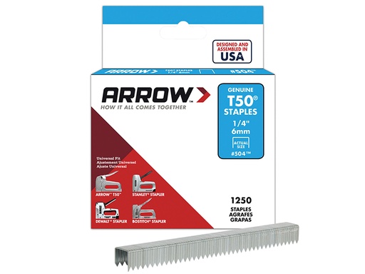[HIS-165555] ARRT5014S - T50 Staples 6mm (1/4in) Box 1250