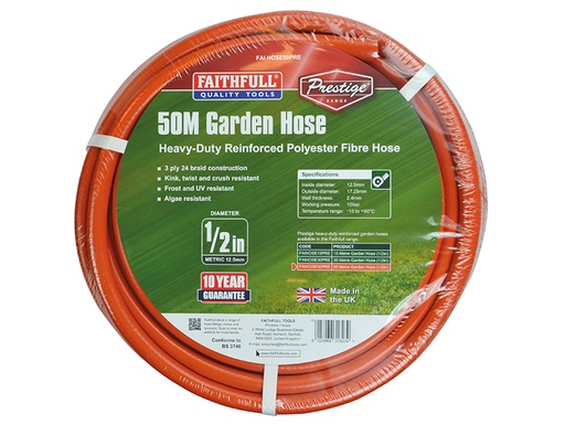 [HIS-171819] FAIHOSE50PRE - Prestige Heavy-Duty Garden Hose 50m 12.5mm (1/2in) Diameter