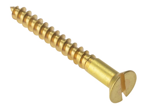 [HIS-174593] FORCSK13410B - Wood Screw Slotted CSK Solid Brass 1.3/4in x 10 Box 200