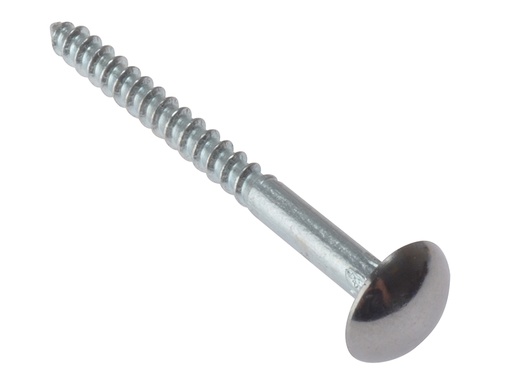 [HIS-175323] FORMS114CPM - Mirror Screw Chrome Domed Top Slotted CSK ST ZP 1.1/4in x 8 Bag 10