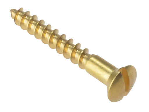 [HIS-175466] FORRAH1128BR - Wood Screw Slotted Raised Head ST Solid Brass 1.1/2in x 8 Box 200