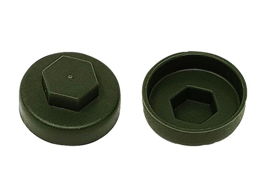 [HIS-175811] FORTFCC19OG - TechFast Cover Cap Olive Green 19mm (Pack 100)