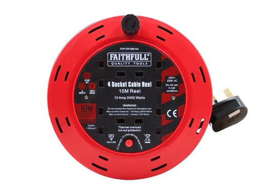 [HIS-175964] FPPCR10M10A - Cable Reel 240V 10A 4-Socket 10m