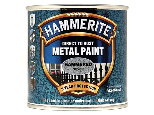 [HIS-178273] HMMHFSG250 - Direct to Rust Hammered Finish Metal Paint Silver 250ml