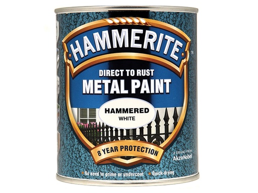[HIS-178278] HMMHFW750 - Direct to Rust Hammered Finish Metal Paint White 750ml