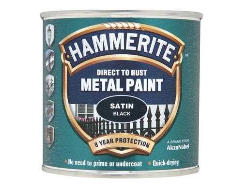 [HIS-178328] HMMSFSB250 - Direct to Rust Satin Finish Metal Paint Black 250ml