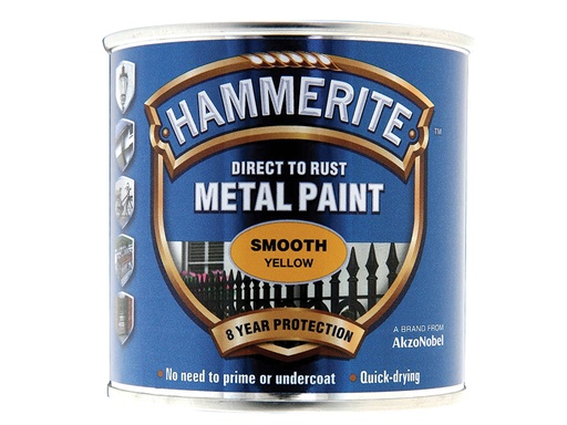 [HIS-178339] HMMSFY250 - Direct to Rust Smooth Finish Metal Paint Yellow 250ml