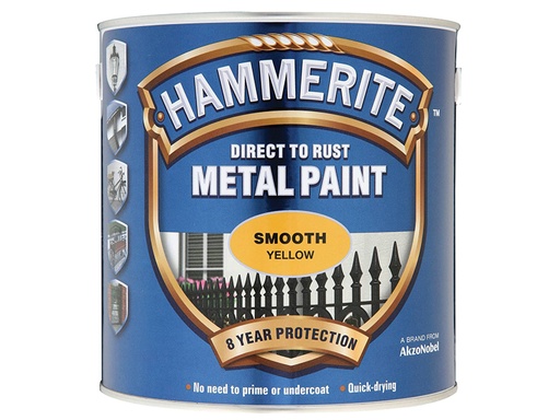 [HIS-178340] HMMSFY25L - Direct to Rust Smooth Finish Metal Paint Yellow 2.5 Litre