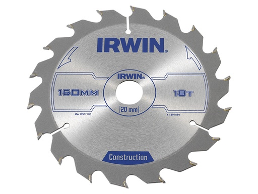 [HIS-179689] IRW1897089 - Construction Circular Saw Blade 150 x 20mm x 18T ATB
