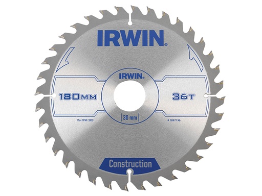 [HIS-179696] IRW1897196 - Construction Circular Saw Blade 180 x 30mm x 36T ATB
