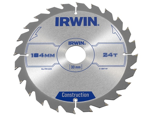 [HIS-179697] IRW1897197 - Construction Circular Saw Blade 184 x 30mm x 24T ATB