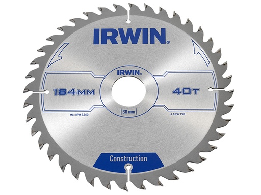 [HIS-179698] IRW1897198 - Construction Circular Saw Blade 184 x 30mm x 40T ATB