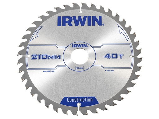 [HIS-179704] IRW1897204 - Construction Circular Saw Blade 210 x 30mm x 40T ATB