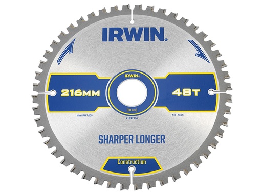 [HIS-179741] IRW1897396 - Construction Mitre Circular Saw Blade 216 x 30mm x 48T ATB/Neg
