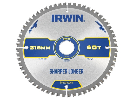 [HIS-179742] IRW1897397 - Construction Mitre Circular Saw Blade 216 x 30mm x 60T ATB/Neg