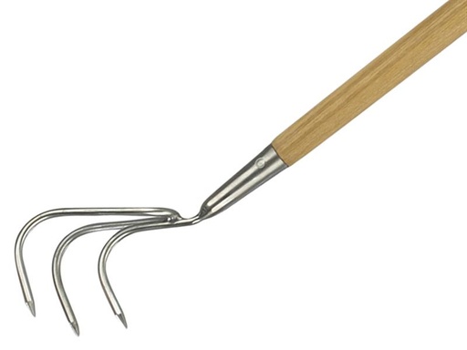 [HIS-180192] K/S70100042 - Stainless Steel Long Handled 3-Prong Cultivator FSC