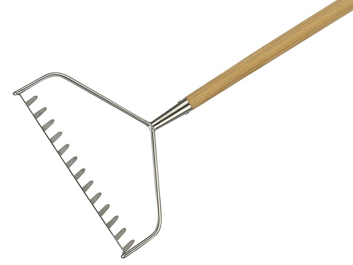 [HIS-180195] K/S70100057 - Stainless Steel Long Handled Soil Rake FSC