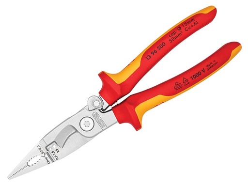 [HIS-180474] KPX1396200 - VDE Multifunctional Installation Pliers with Opening Spring 200mm