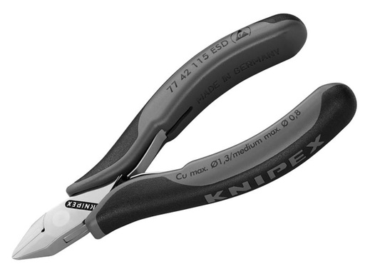 [HIS-180591] KPX7742ESD - ESD Electronics Diagonal Cutters - Pointed Head Flush Cut Non Bevelled 115mm