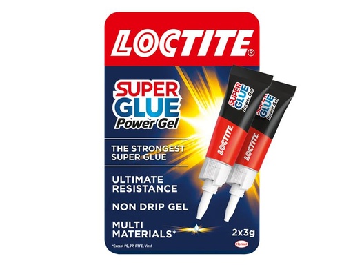 [HIS-181176] LOCSGGPD3GNR - Super Glue Power Gel Tube 2 x 3g