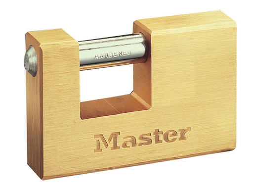 [HIS-182531] MLK607 - Rectangular 76mm Solid Brass Body Shutter Padlock