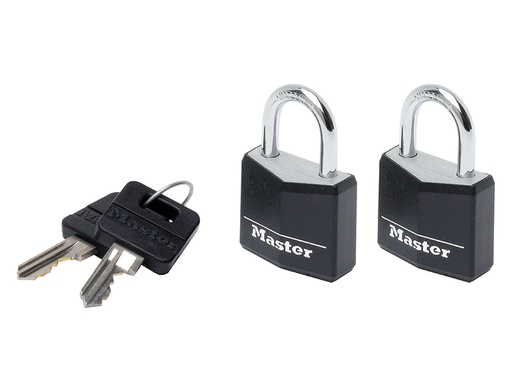 [HIS-182590] MLK9130TBLK - Aluminium Black Vinyl Cover 30mm Padlock 4-Pin - Keyed Alike x 2