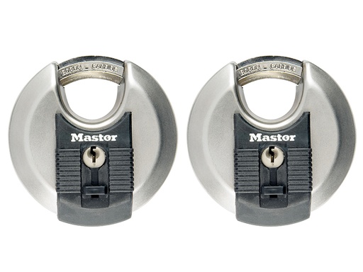 [HIS-182653] MLKM40T - Excell Stainless Steel Discus 70mm Padlock Keyed Alike x 2
