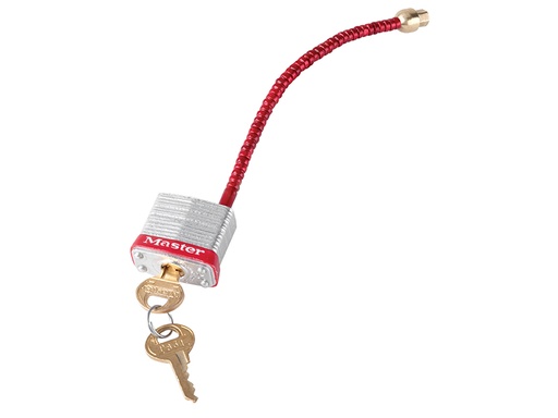 [HIS-182690] MLKS7C5RED - Lockout Padlock with Flexible Braided Steel Cable Shackle
