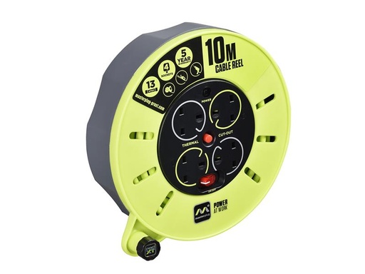 [HIS-183079] MSTCMU10134 - PRO-XT Cassette Cable Reel 240V 13A 4-Socket 10m