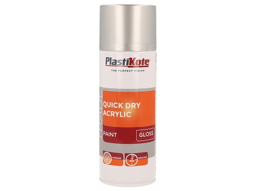 [HIS-184312] PKT71013 - Trade Quick Dry Acrylic Spray Paint Gloss Silver 400ml