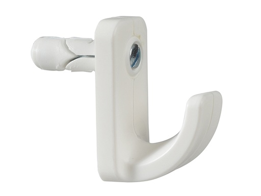 [HIS-184388] PLAHW124 - White Single Hollow Door Hook Pack of 1