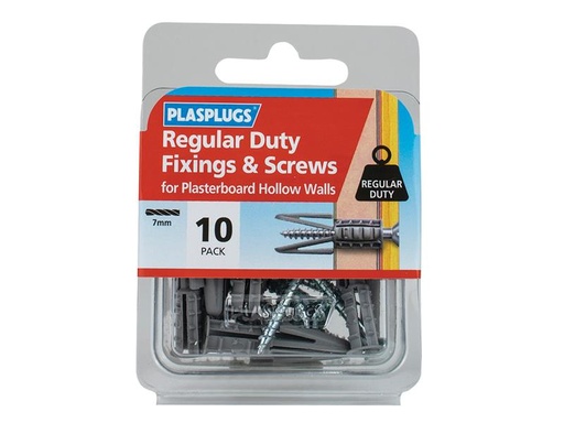 [HIS-184391] PLAHWRS010 - Regular-Duty Fixings & Screws Pack of 10