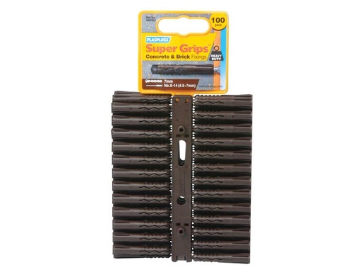 [HIS-184405] PLASBP503 - SBP 503 Solid Wall Super Grips Fixings Brown (100)