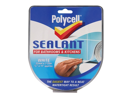 [HIS-184458] PLCSSBKWH22 - Sealant Strip Kitchen / Bathroom White 22mm