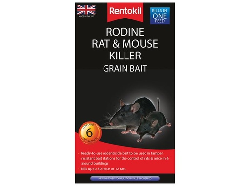 [HIS-185944] RKLPSMR13 - Rodine Rat & Mouse Killer Grain Bait (Sachets 6)