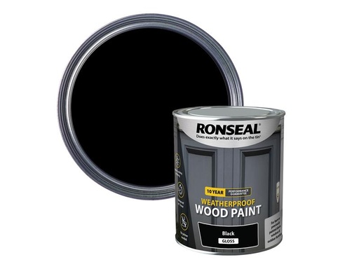 [HIS-186756] RSL38772 - 10 Year Weatherproof Wood Paint Black Gloss 750ml