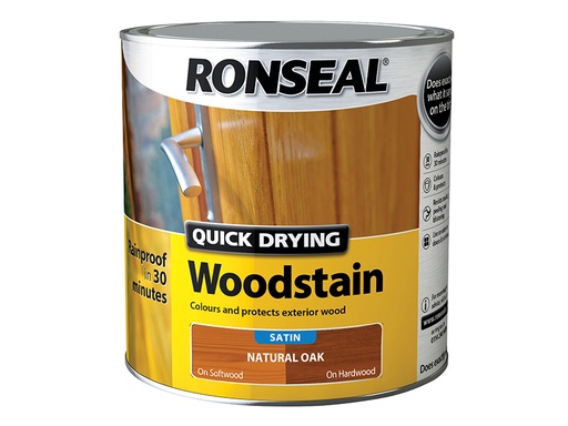[HIS-187164] RSLQDWSNO25L - Quick Drying Woodstain Satin Natural Oak 2.5 litre