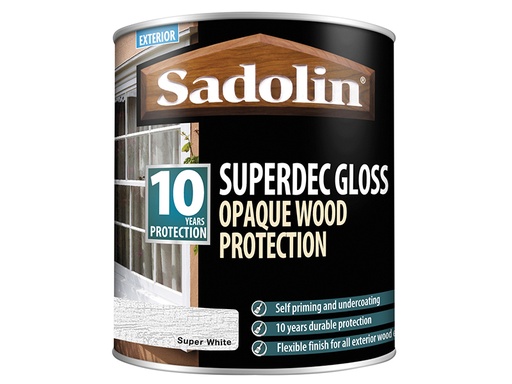[HIS-187773] SAD5028850 - Superdec Opaque Wood Protection Super White Gloss 1 litre