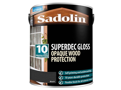 [HIS-187778] SAD5028855 - Superdec Opaque Wood Protection Black Gloss 5 litre