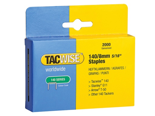 [HIS-190470] TAC0346 - 140 Heavy-Duty Staples 8mm (Type T50 G) (Pack 2000)