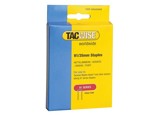 [HIS-190490] TAC0746 - 91 Narrow Crown Staples 35mm - Electric Tackers Pack 1000
