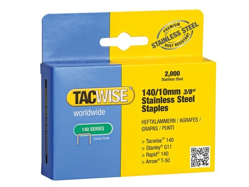 [HIS-190505] TAC1217 - 140 Stainless Steel Staples 10mm (Pack 2000)